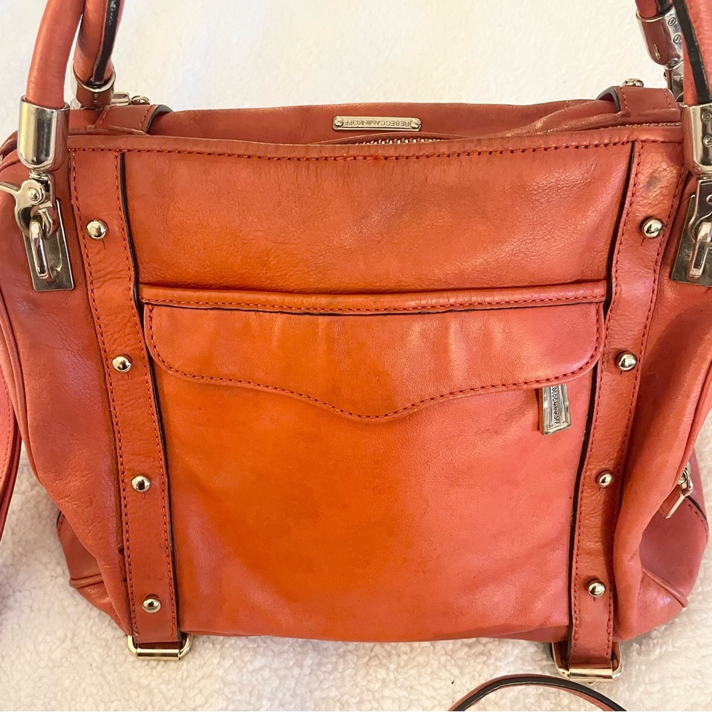 Rebecca Minkoff Orange Leather Large Cupid Satchel - Picture 2 of 16